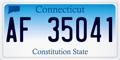 CT license plate AF35041