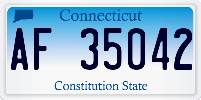 CT license plate AF35042