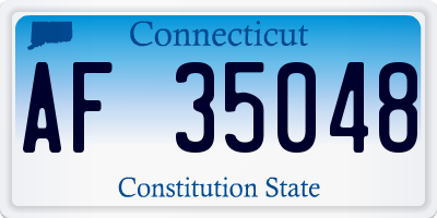 CT license plate AF35048
