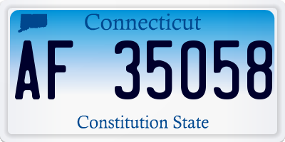 CT license plate AF35058