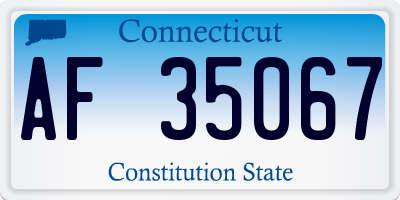 CT license plate AF35067