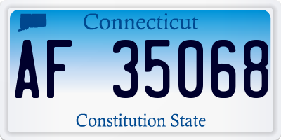 CT license plate AF35068