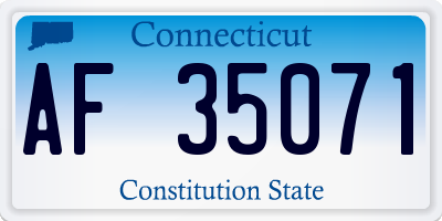 CT license plate AF35071