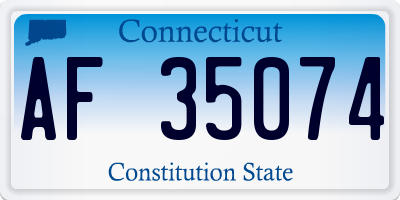 CT license plate AF35074