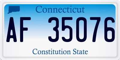 CT license plate AF35076
