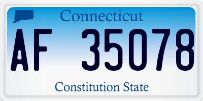 CT license plate AF35078