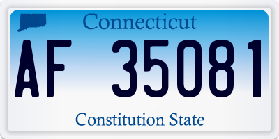 CT license plate AF35081