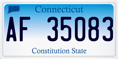 CT license plate AF35083