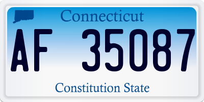 CT license plate AF35087