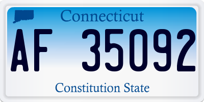 CT license plate AF35092