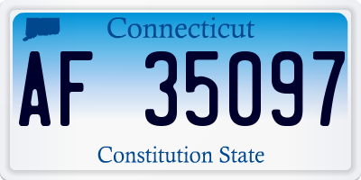 CT license plate AF35097