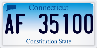 CT license plate AF35100