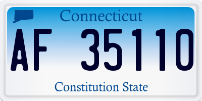 CT license plate AF35110