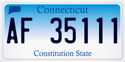 CT license plate AF35111