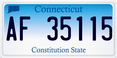 CT license plate AF35115