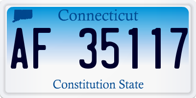 CT license plate AF35117