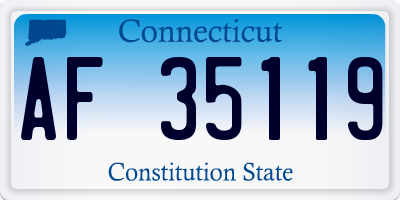 CT license plate AF35119