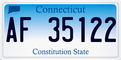 CT license plate AF35122