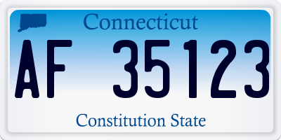 CT license plate AF35123