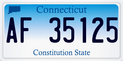 CT license plate AF35125