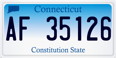 CT license plate AF35126