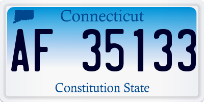 CT license plate AF35133