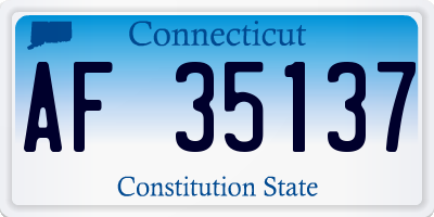 CT license plate AF35137