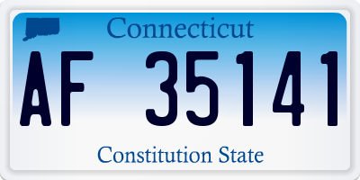 CT license plate AF35141