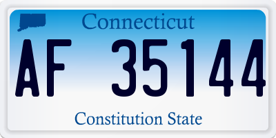 CT license plate AF35144
