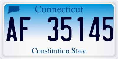 CT license plate AF35145