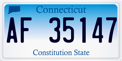 CT license plate AF35147