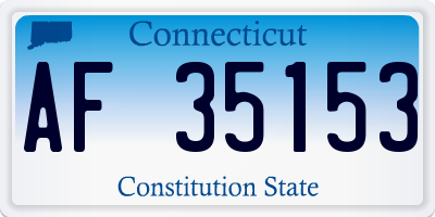 CT license plate AF35153
