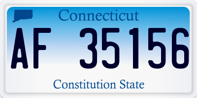 CT license plate AF35156