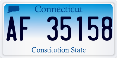 CT license plate AF35158