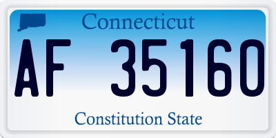 CT license plate AF35160