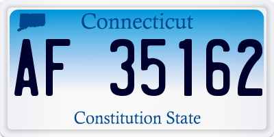 CT license plate AF35162