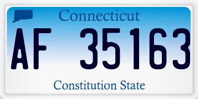 CT license plate AF35163