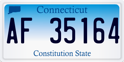 CT license plate AF35164