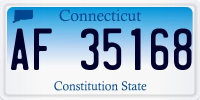 CT license plate AF35168