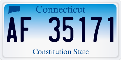 CT license plate AF35171