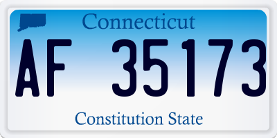 CT license plate AF35173