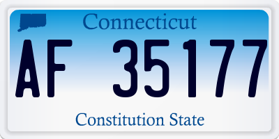CT license plate AF35177