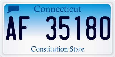 CT license plate AF35180