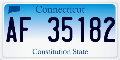 CT license plate AF35182
