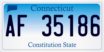 CT license plate AF35186