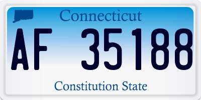 CT license plate AF35188