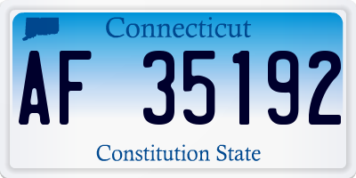CT license plate AF35192