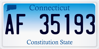 CT license plate AF35193