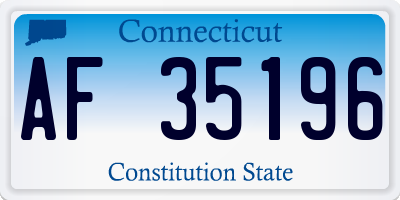 CT license plate AF35196