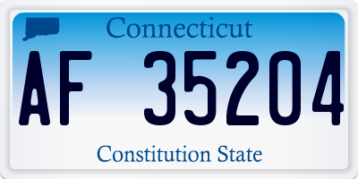 CT license plate AF35204